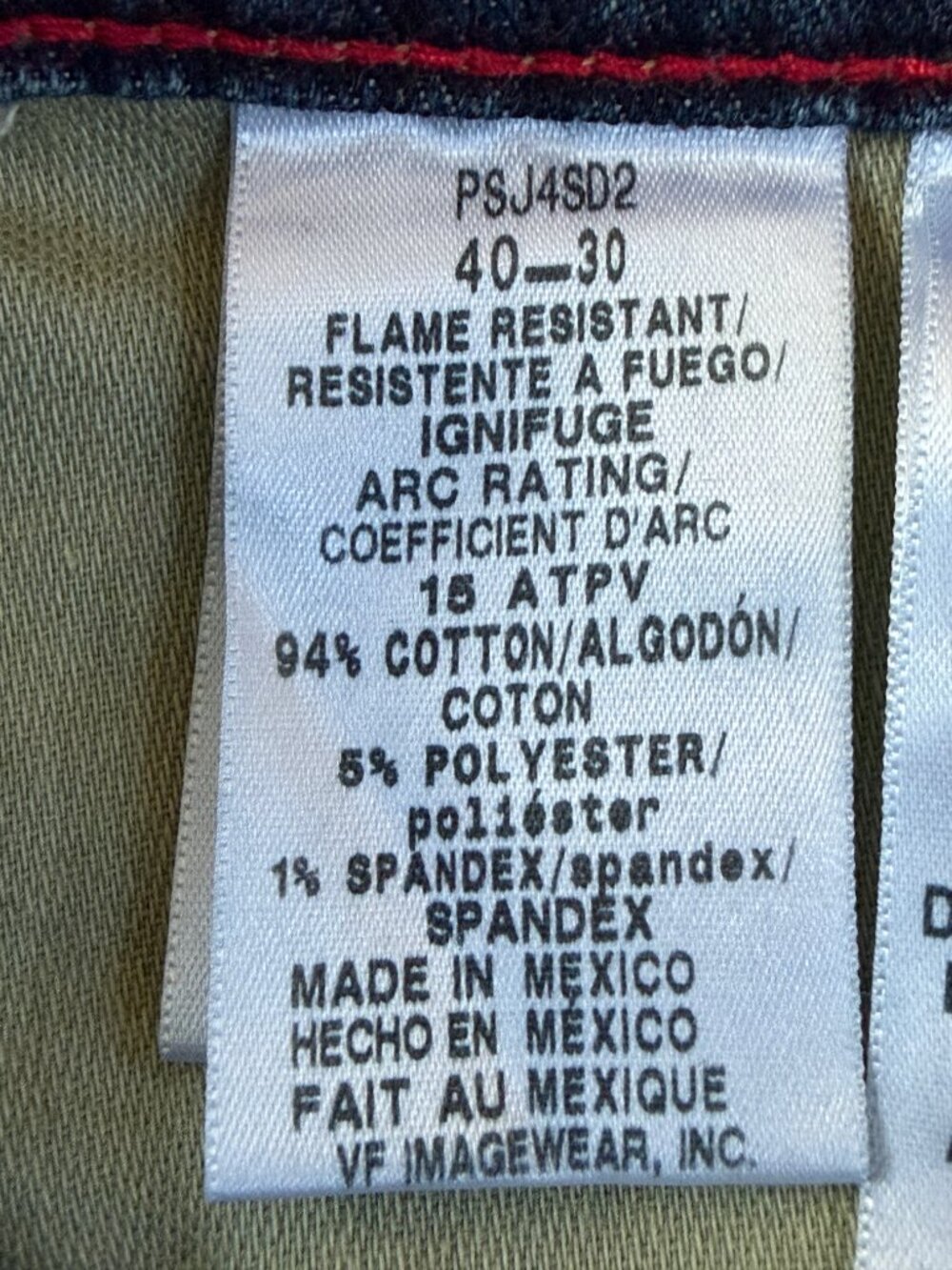 Bulwark FR Men's Straight Fit Stretch Jeans 40x30 CAT 2 NFPA 2112 Denim PSJ4SD2 - Picture 8 of 14